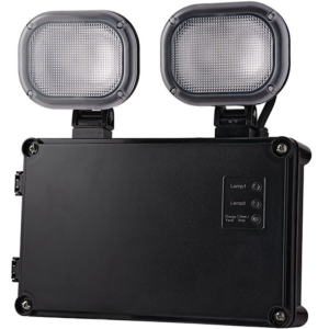 09128 12W LED Emergency Twin Spot IP65. Non Maintained - Black Spectrum LED Emergency IP65 Twin Spot