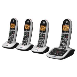 British Telecom BT Big Button Quad Telephone with Answering machine