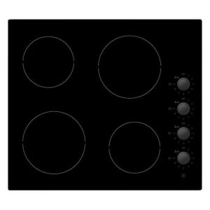 Statesman 60cm 4 Zone Ceramic Hob with Dial Control Black