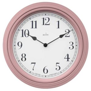 Acctim 28cm Devonshire Modern Country Style Wall Clock Dusty Rose