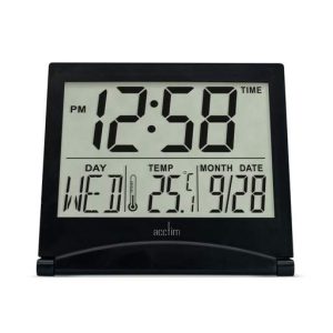 Acctim Mini Flip 2 LCD Alarm Clock Black