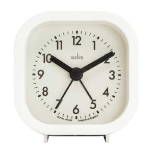 Acctim Robyn Square Alarm Clock in White Cliffs