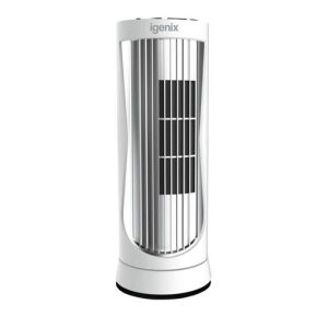 Igenix 12 Inch Mini Tower Fan with 8 Hour Time, White
