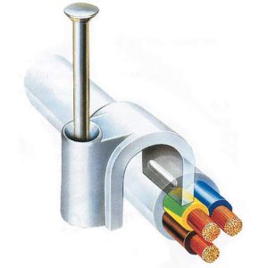 Pik-a-Pak 8.0mm Round Cable Clips White (Pack of 20)
