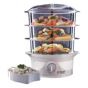 Russell Hobbs White 9L 3 Tier Steamer