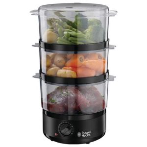 Russell Hobbs 3 Tier Steamer Matte Black