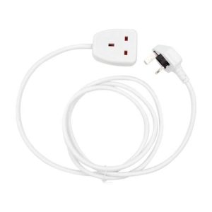 Pro Elec 2m 1 Gng Extension Lead White