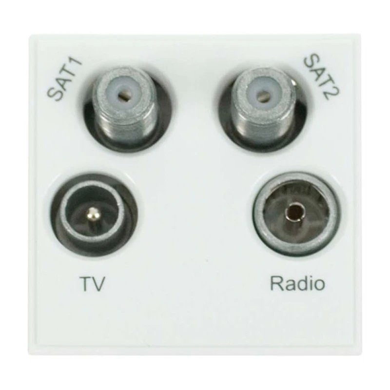 Socket SAT1&2 TV FM Polar White
