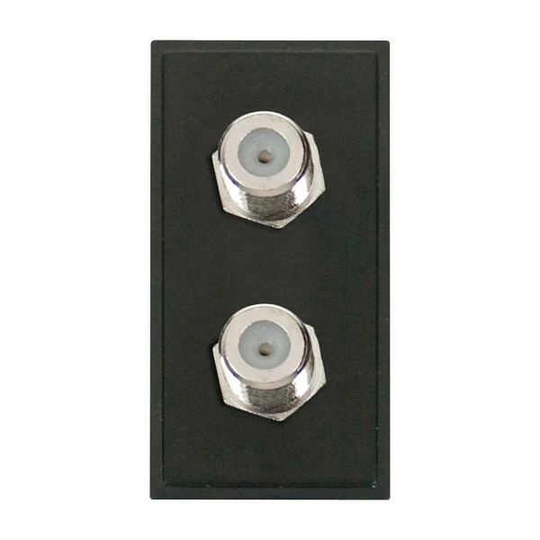 Socket Satellite Twin Female Black