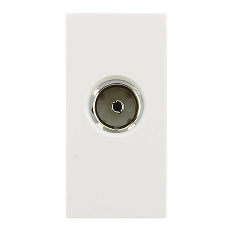Euro Module Coaxial Socket Outlet Non-Screened 1-Gang White