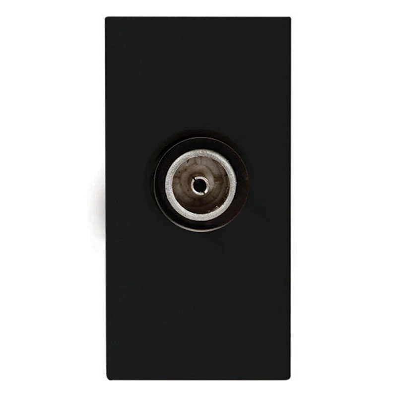 Euro Module Coaxial Socket Outlet Non-Screened 1-Gang Black