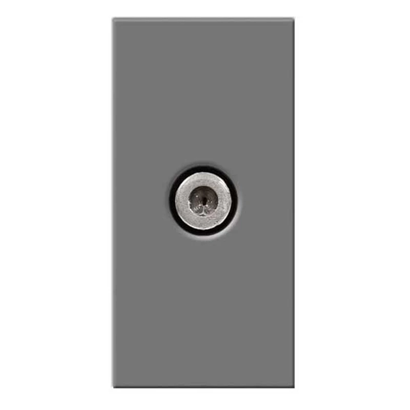 Euro Module Female Satellite Socket Outlet Non-Screened 1-Gang Grey
