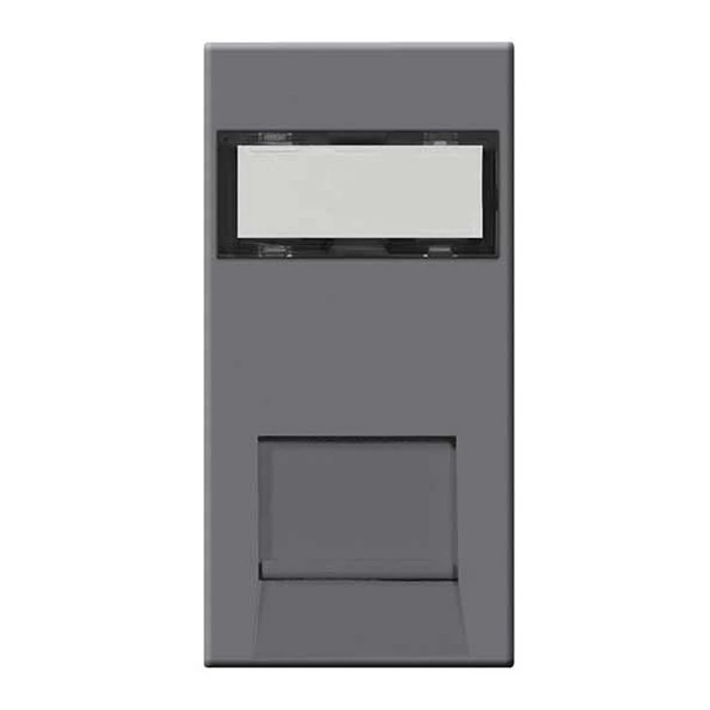 Euro Module Data Socket RJ45 CAT6 Grey