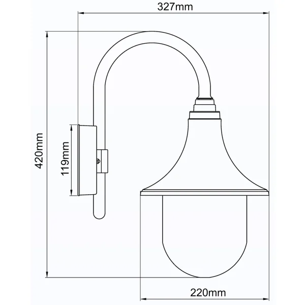 KSR KSR1150BLK Morros E27 Lantern 60W 630 x 330 x 490mm Black - Image 3
