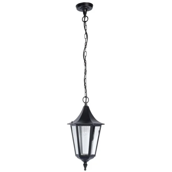 KSR Outdoor Lantern 6 Sided Hanging E27 75W Black