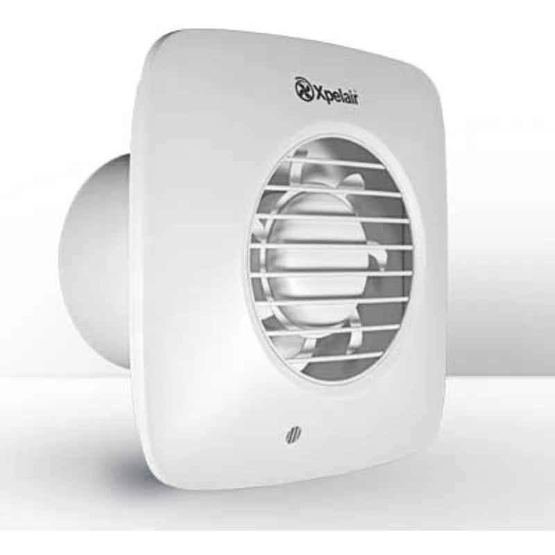 Xpelair 93029AW 100mm (4") Bathroom Extractor Fan Simply Silent 230V Axial Humidistat Pullcord Square Cover - White