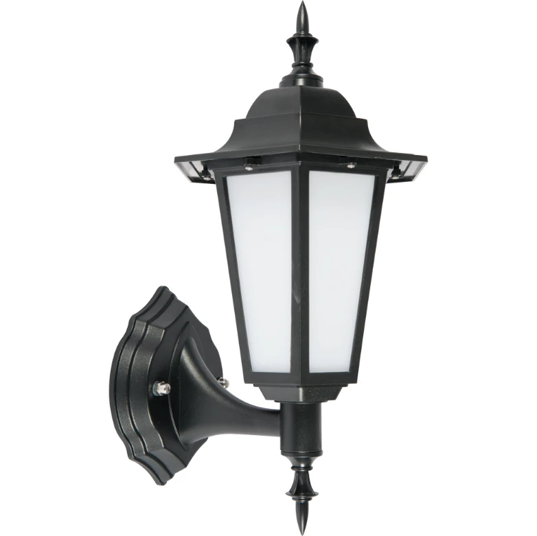 KSR Outdoor Wall Lantern LED Upward 7W Black Polycarbonate 4000K 370Lm