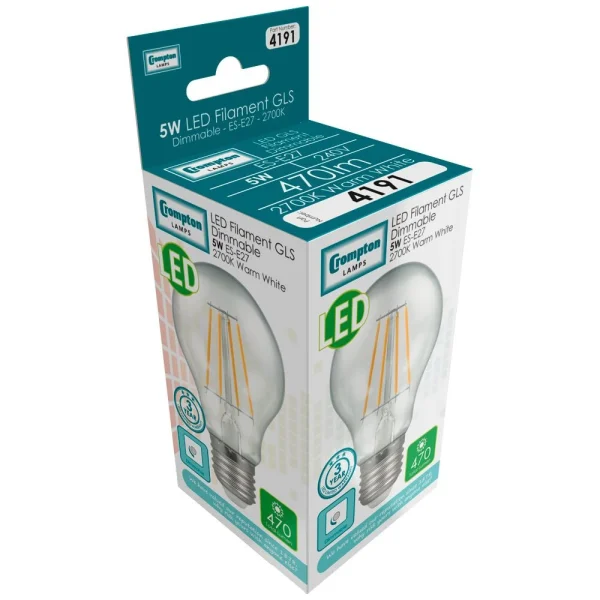 Crompton 4191 LED Filament GLS Light Bulb - Image 3