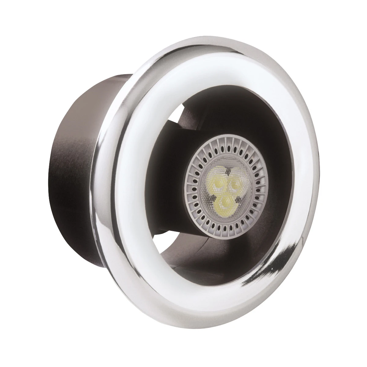 Steeple LEDLITEGRILL IP44 LED Light Diffuser 100mm White/Chrome