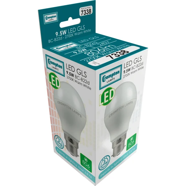 Crompton 11717 LED GLS Light Bulb 8.5W 2700K BC B22d - Image 3