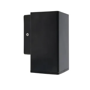 KSR Wall Light LED Outdoor Square Single GU10 10W Black IP65