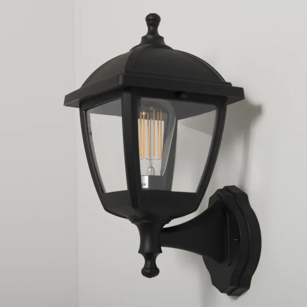 KSR Bastia E27 PIR 4-Sided Up/Down Outdoor Wall Lantern - 46W IP44 E27 Black (no lamp) - Image 3