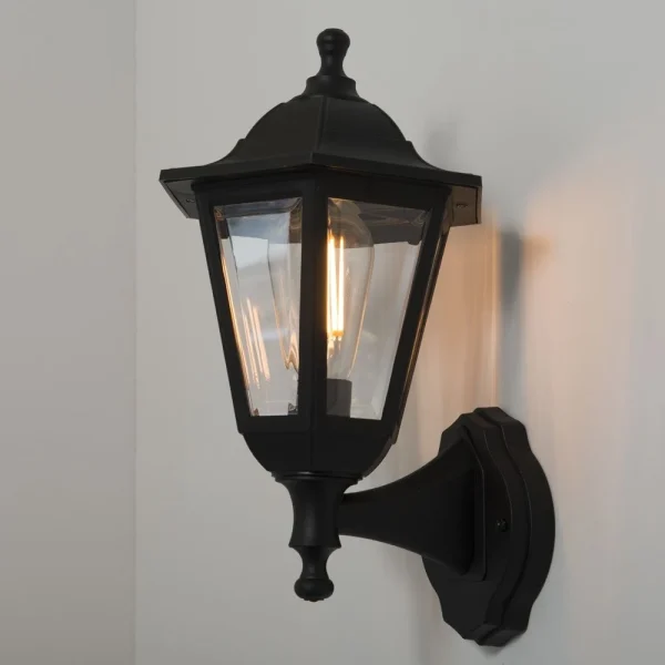 KSR Bastia E27 6-Sided Up/Down Outdoor Wall Lantern - 46W IP44 E27 Black (no lamp)
