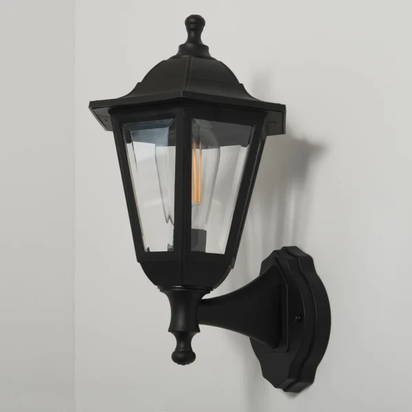 KSR Bastia E27 6-Sided Up/Down Outdoor Wall Lantern - 46W IP44 E27 Black (no lamp) - Image 3