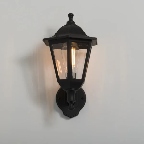 KSR Bastia E27 6-Sided Up/Down Outdoor Wall Lantern - 46W IP44 E27 Black (no lamp) - Image 4