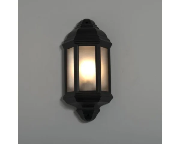 KSR Outdoor Wall Light Half Lantern 26W IP44 E27 NO Lamp Black - Image 4
