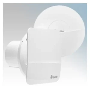 Xpelair C4TSR White Simply Silent Contour 230V Axial Extractor Fan 100mm Timer with Round and Square Cover