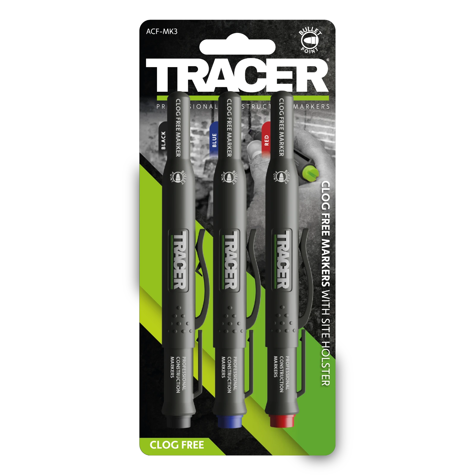 Tracer ACF-MK3 3 Piece Clog Free Marker Kit & Site Holsters
