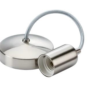 6" E27 Contemporary Pendant Set - Brushed Chrome
