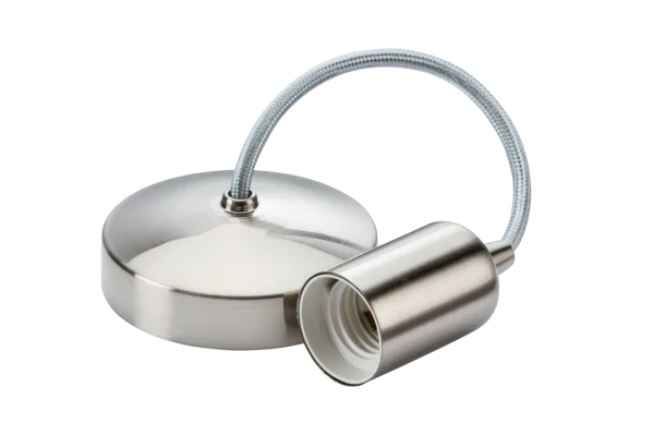 6" E27 Contemporary Pendant Set - Brushed Chrome