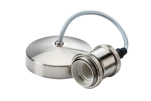 6" E27 Vintage Pendant Set - Brushed Chrome