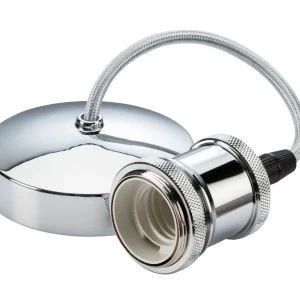6" E27 Vintage Pendant Set - Polished Chrome