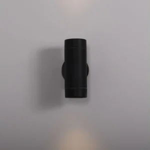 KSR Tulua 2X GU10 Up & Down Wall Light With Photocell Black