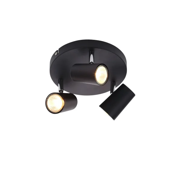 Forum INL-31776-BLK Harvey 3 Light Spotlight Plate GU10 - Black - Image 3