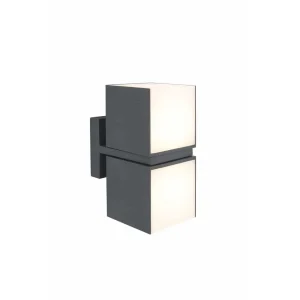 Lutec 5193801118 Cuba Integrated LED Wall Light Adjustable Heads Dark Grey IP54