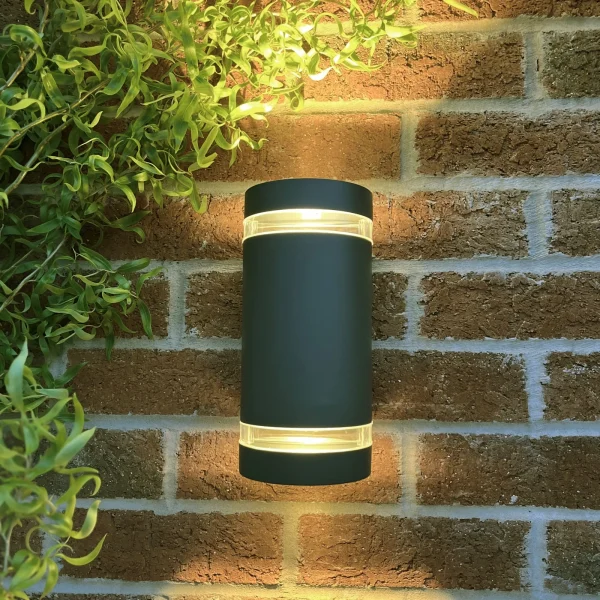 Lutec 5604011118 Focus Outdoor Wall Light Dark Grey IP44 2x GU10 - Image 4