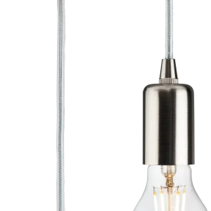 1.8m E27 Contemporary Pendant Set - Brushed Chrome