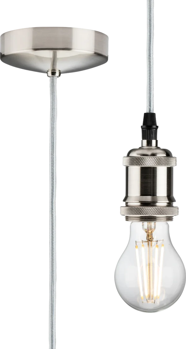 1.8m E27 Vintage Pendant Set - Polished Chrome