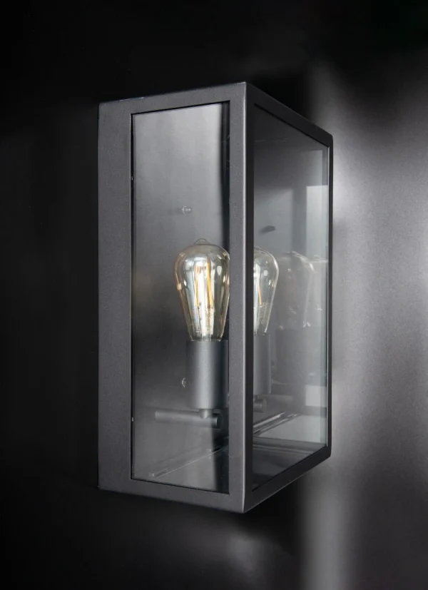 KSR Barella Wall Lantern Twin E27 Black IP44