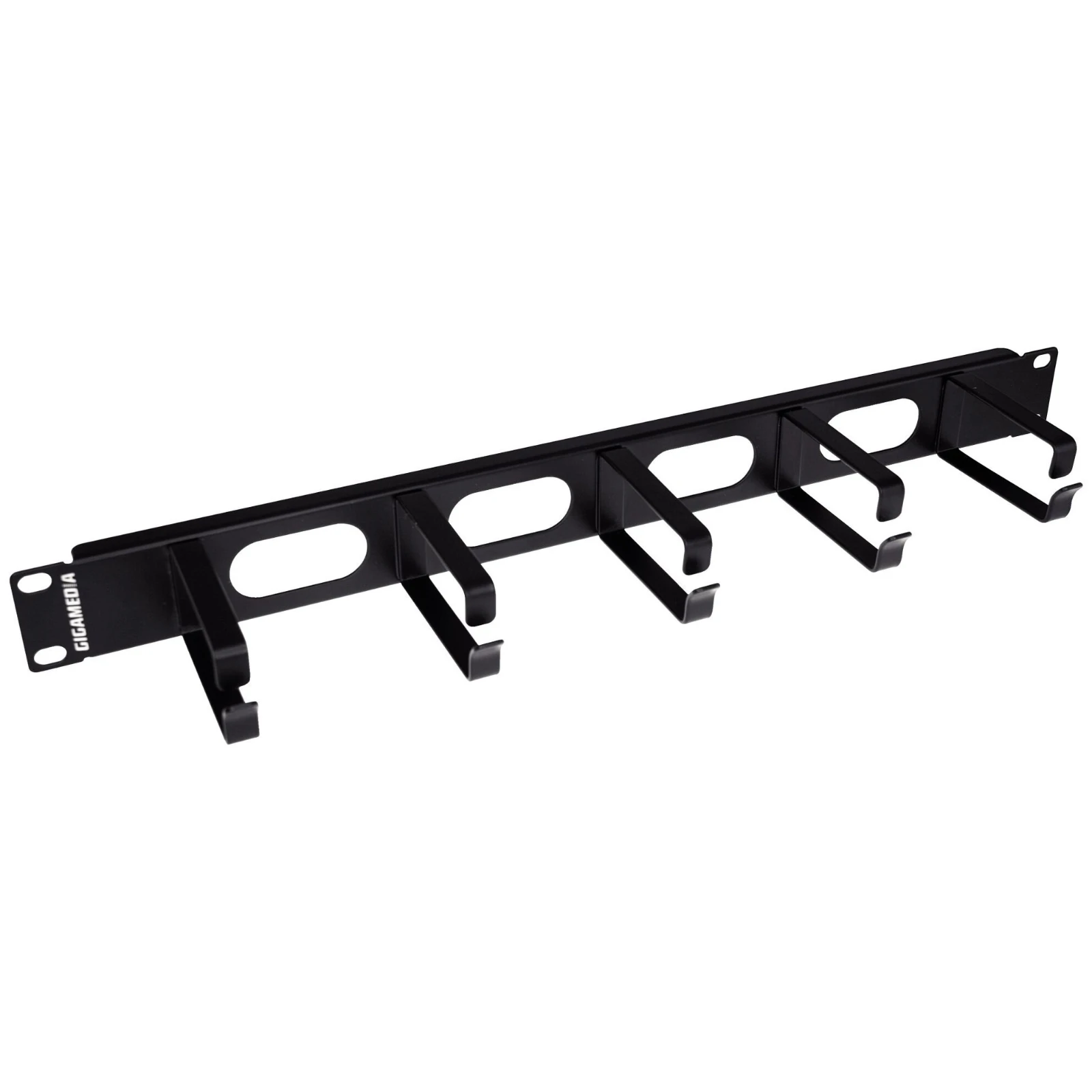 Gigamedia 19'' Rings Cables Management Panel 1U - Black
