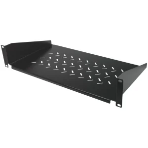 Gigamedia 19'' Fixed Shelf 2U 2 Fixing Points Depth 250mm - Black
