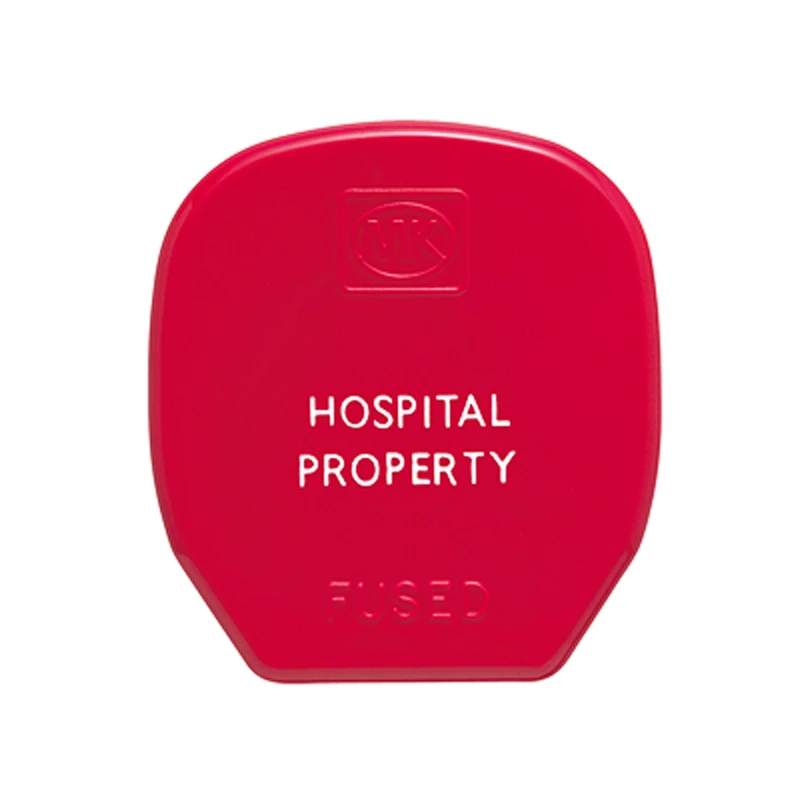 Plug Toughplug Fused 13A Red Marked Hospital Property