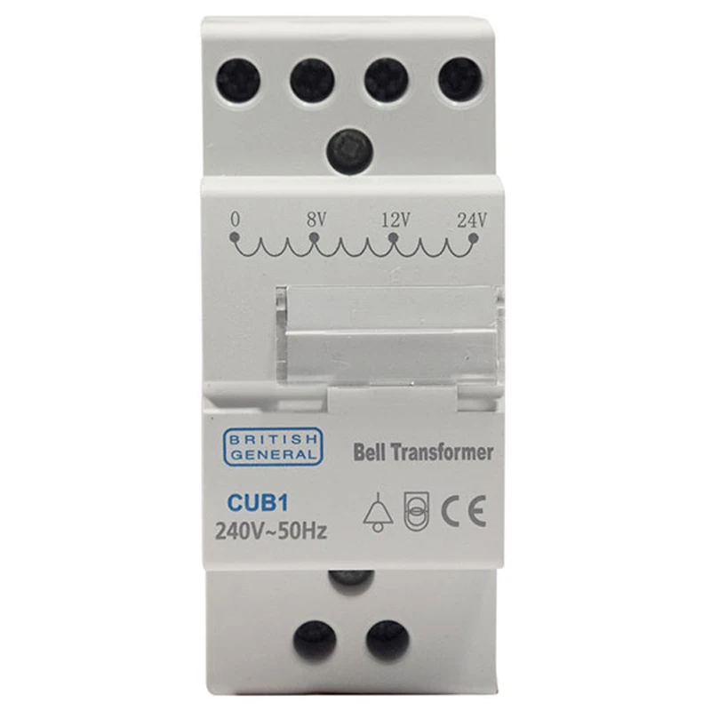 Bell Transformer Double Pole 2-Module 230VAC White Gloss