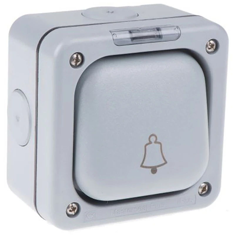 MK Switch 1 Gang 2Way Single Pole Bell IP66 10A Grey - Image 3