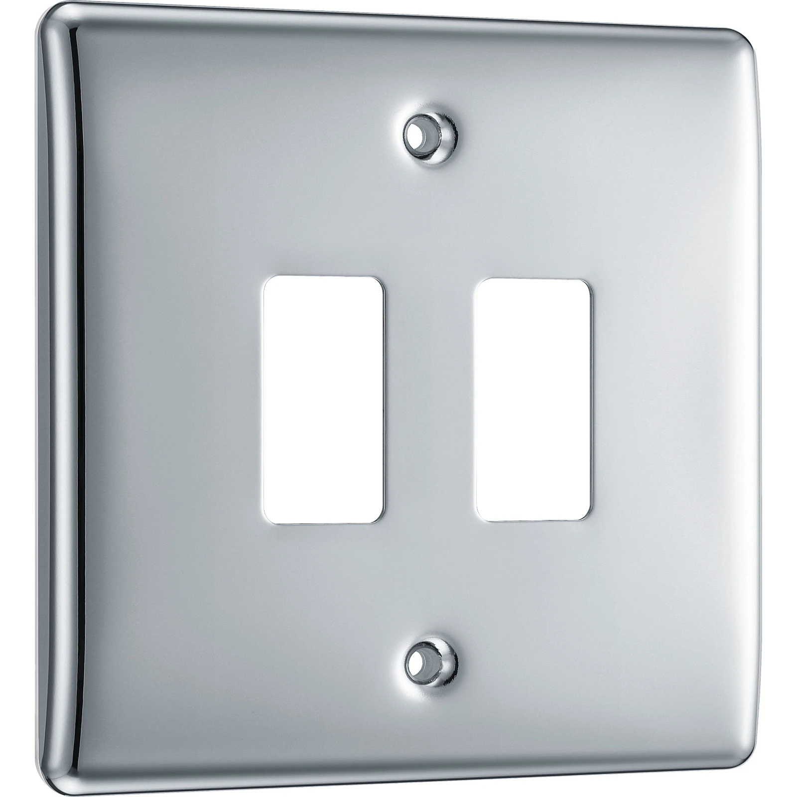 BG RNPC2 2 Gang Grid Plate Polished Chrome - Image 3