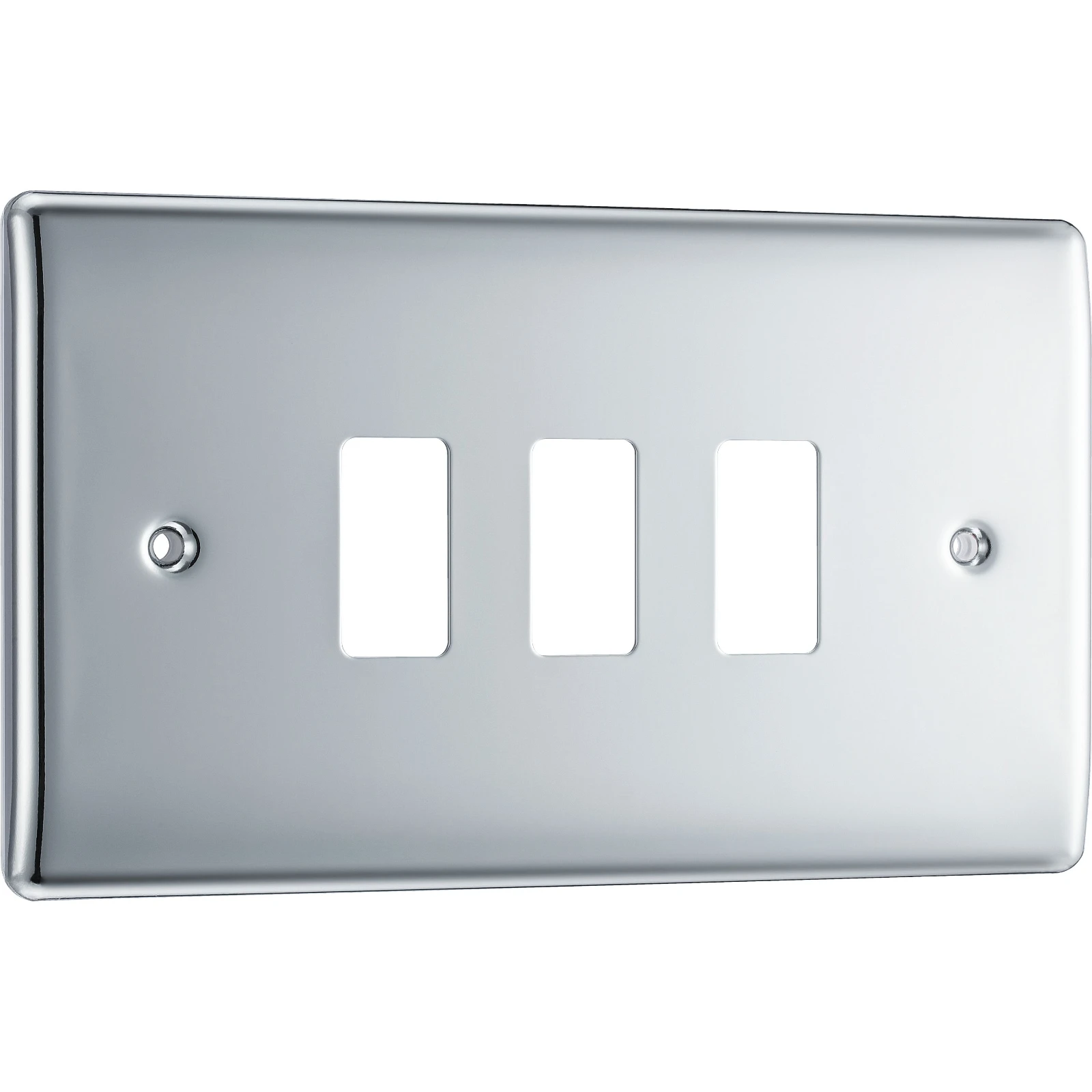 BG RNPC3 3 Gang Grid Plate Polished Chrome - Image 3